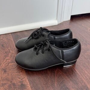 Revolution Dancewear Girls Black Tap Dance Shoes, size 12.5